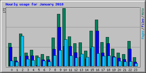 Hourly usage for January 2018