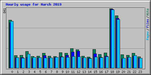 Hourly usage for March 2019